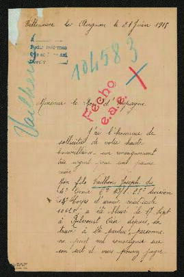 Expediente de Joseph Vailhen