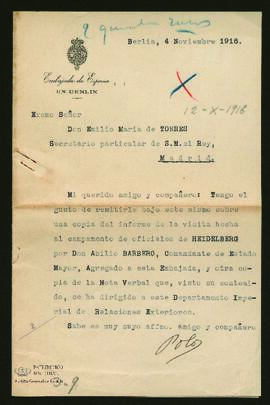 Informe nº 309: Visita al campamento de oficiales de Heildelberg