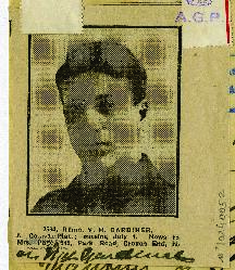 Retrato de busto del soldado V.H. Gardiner