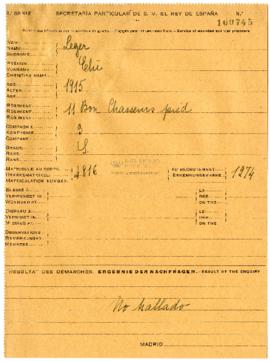 Expediente de Elie Jean Baptiste Léger