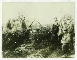 "1089 Bayerische Feldgraue schmüchen die Gräber gefallener deutscher und französischer Kamer...