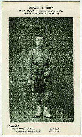 Retrato de Douglas G. Sully, soldado de la Compañía "C" del "London Scottish Regim...