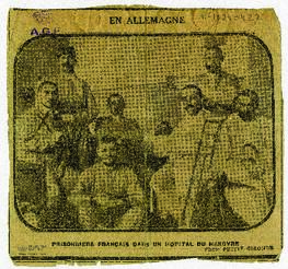 Prisioneros franceses en un hospital de Hannover entre los que se encuentra el soldado Camille Ch...