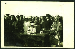 La infanta Cristina en el acto de entrega del aeroplano "Madrid"