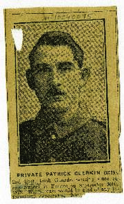 Retrato de busto del soldado Patrick Clerkin