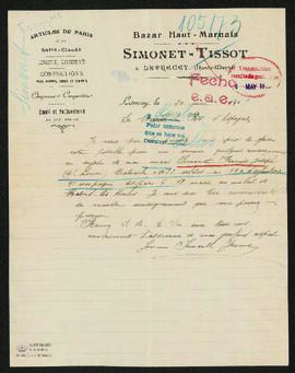 Expediente de François Joseph Simonet