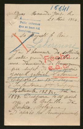Expediente de Joseph Gabriel Labérenne