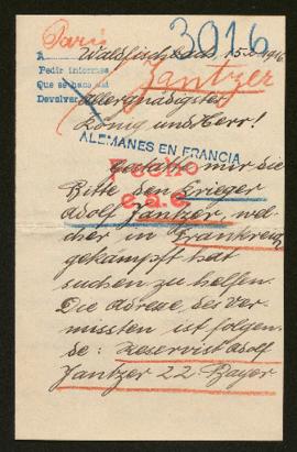 Expediente de Adolf Zantzer