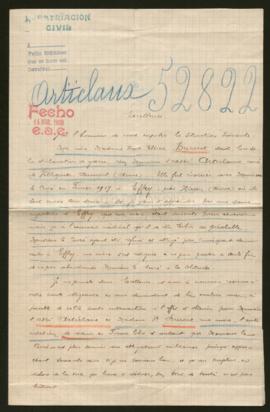 Expediente de Thérèse Bricout y monsieur Articlaux