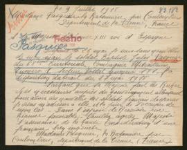 Expediente de Baptiste Jules Pasquier