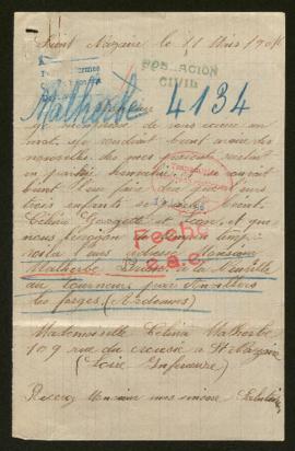 Expediente de monsieur y madame Malherbe-Brion