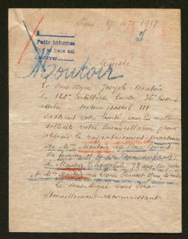 Expediente de las familias Moutoir Guinet y Moutoir Pruvost