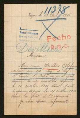 Expediente de Alphonse Devilliers