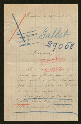 Expediente de Jean Baptiste Gallet