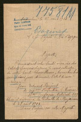 Expediente de Jean Edmond Bazinet