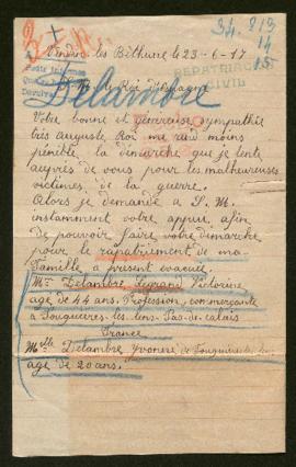 Expediente de las familias Delambre Legrand y Dautricourt Delambre