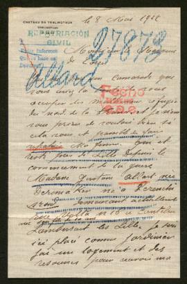 Expediente de madame Gaston Allart y su hijo