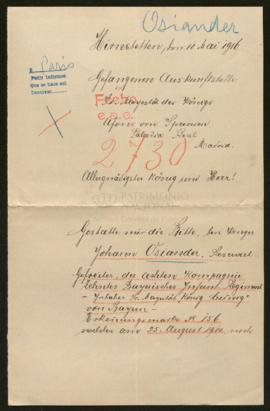 Expediente de Johann Osiander