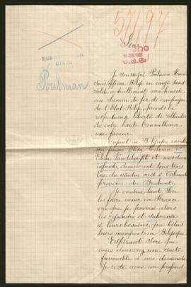 Expediente de Elisa Poulman-Vandeborght y sus dos hijos