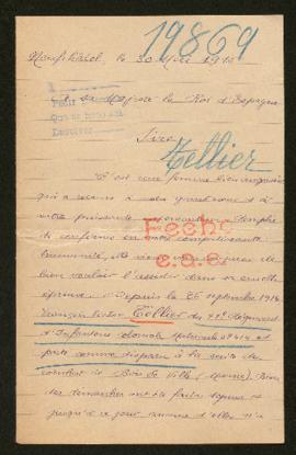 Expediente de François Victor Tellier