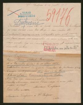 Expediente de Louis Albert Ferdinand Dufresne