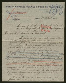 Expediente de madame veuve J. van Gindertaele