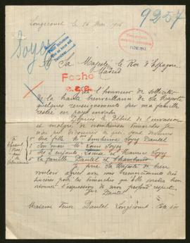 Expediente de las familias Soyez-Dautel, Dautel y Chambaud