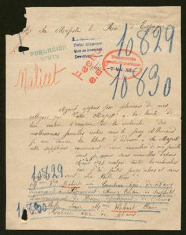 Expediente de madame veuve Macilet Tambeur y de madame Wahart