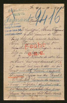 Expediente de la familia Fagnant-Legros