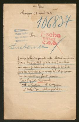 Expediente de Jean Baptiste Lucbernet