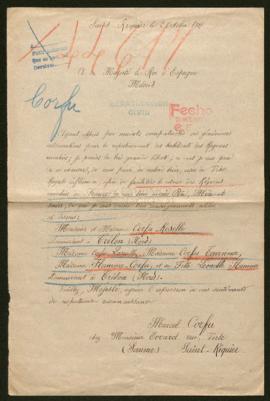 Expediente de madame Corfu Laruelle, madame Corfu Tourneur y las familias Corfu-Roselle y Flamme-...