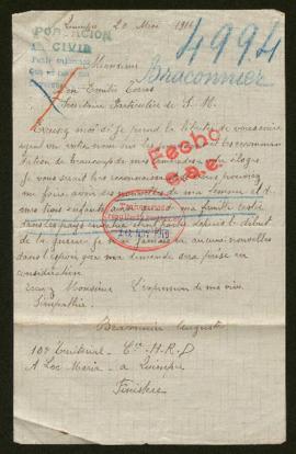 Expediente de madame Braconnier Carpentier e hijos