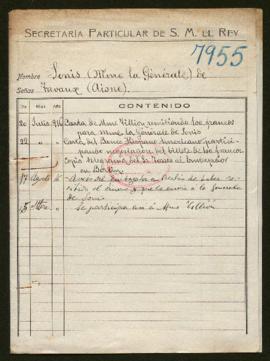 Expediente de madame veuve Théobald de Sonis y la familia Debrotonne