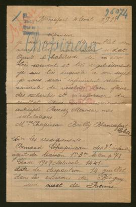 Expediente de Armand Chapineau