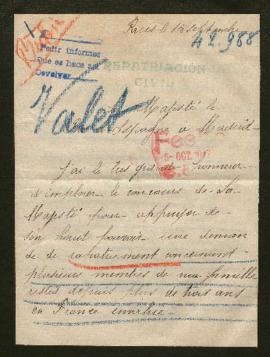 Expediente de Germaine Vasseur Valet y las familias Valet-Laurent y Valet-Chevalier