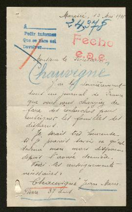 Expediente de Jean Marie Pierre Chauvigné