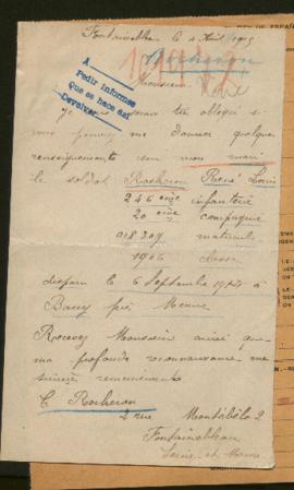 Expediente de René Louis Rocheron