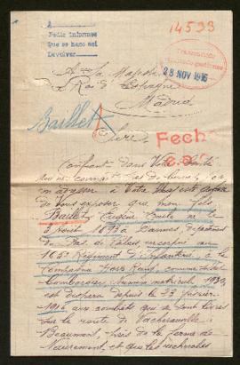 Expediente de Eugène Emile Baillet