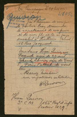 Expediente de la familia Quivron Degroote