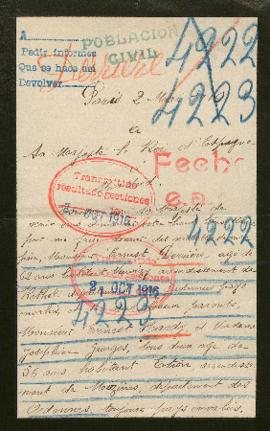 Expediente de Ernest Derrière y la familia Hardy Georges