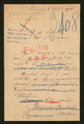 Expediente de madame Vallez Dufour e hija