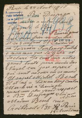 Expediente de Michel Besch y su familia