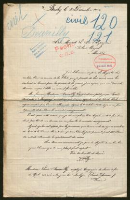 Expediente de madame Desvailly Lieppe e hijo y de la familia Desruelles