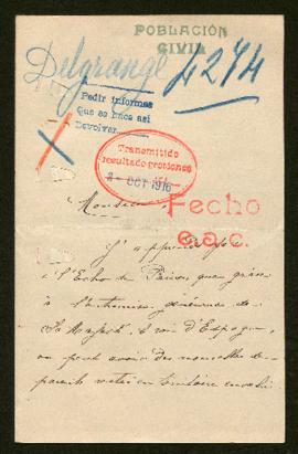 Expediente de madame Jules Delgrange