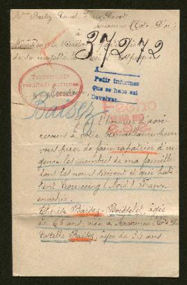 Expediente de la familia Baisez Boisselet y  Eugénie Danel