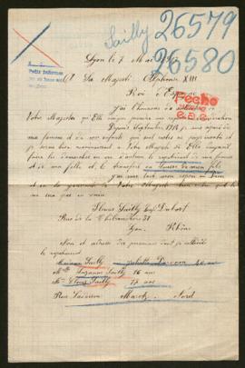 Expediente de la familia Sailly-Derveau y Clovis Sailly