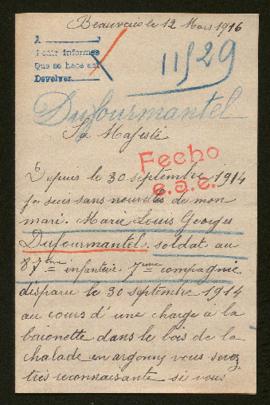 Expediente de Marie Louis Georges Dufourmantel