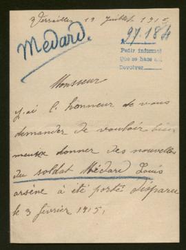 Expediente de Louis Arsène Médard