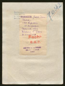 Expediente de Joseph Pierre Branger