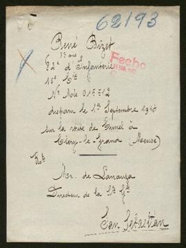 Expediente de René Bizet